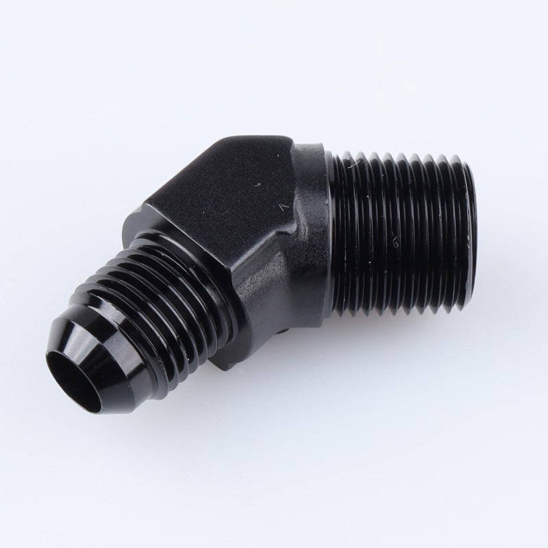 AC PERFORMANCE 45 Degree Elbow -6 AN Male Flare to 3/8" NPT Male Fitting Adapter Connector Aluminum Black - Image 4